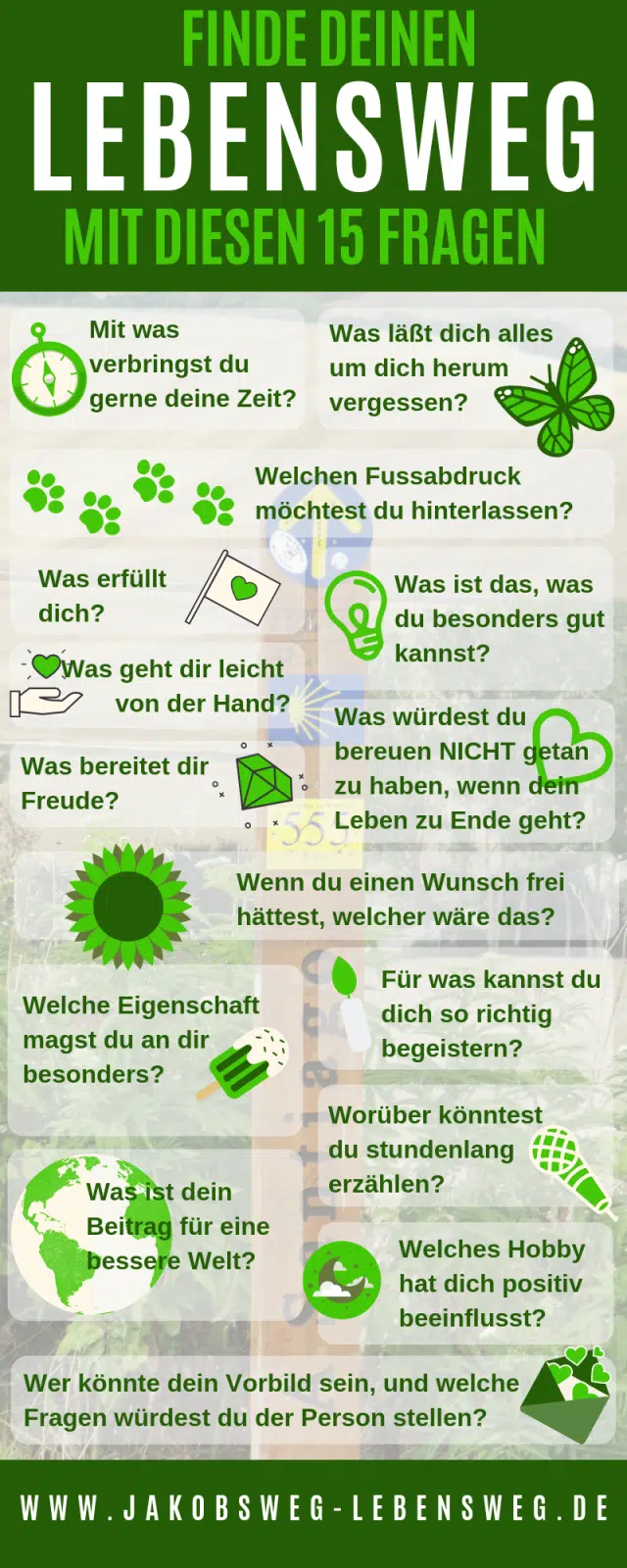 Lebensweg: 5 Tipps, wie du ihn auf dem Camino finden kannst 7 Infografik Lebensweg