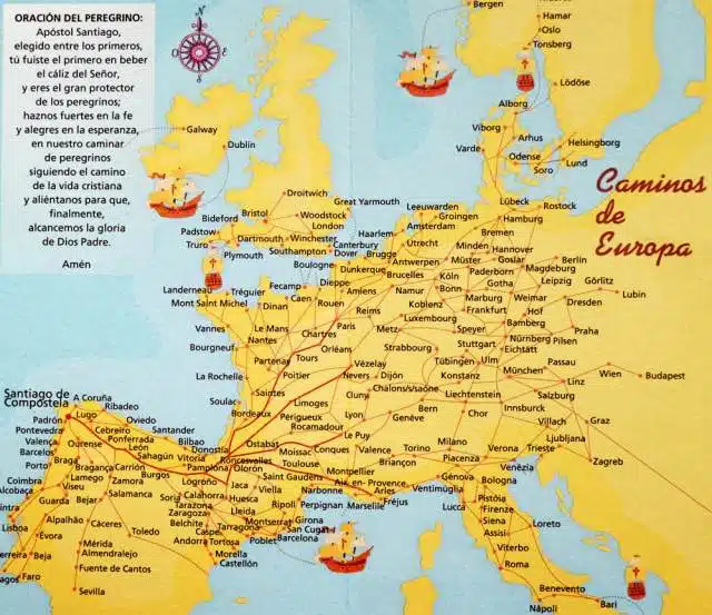 Historische Jakobswege in Europa