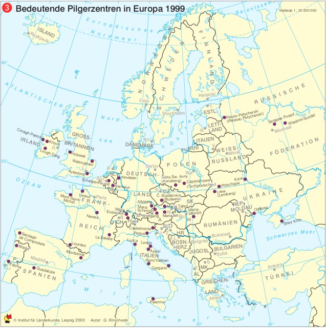 Wallfahrt Zentren in Europa