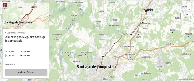 Camino Ingles Karte Etappe 6