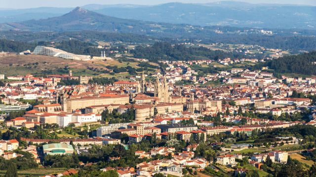 Santiago de Compostela Sehenswürdigkeiten Jakobsweg Luftaufnahme