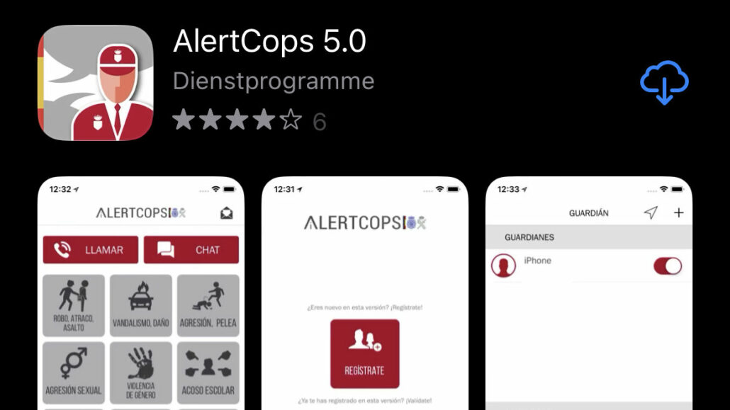 AlertCops 5.0 Hilfe App der spanischen Polizei