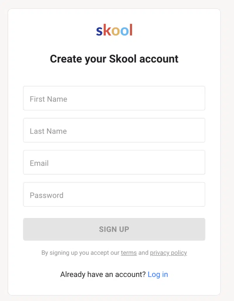 skool.com account registieren