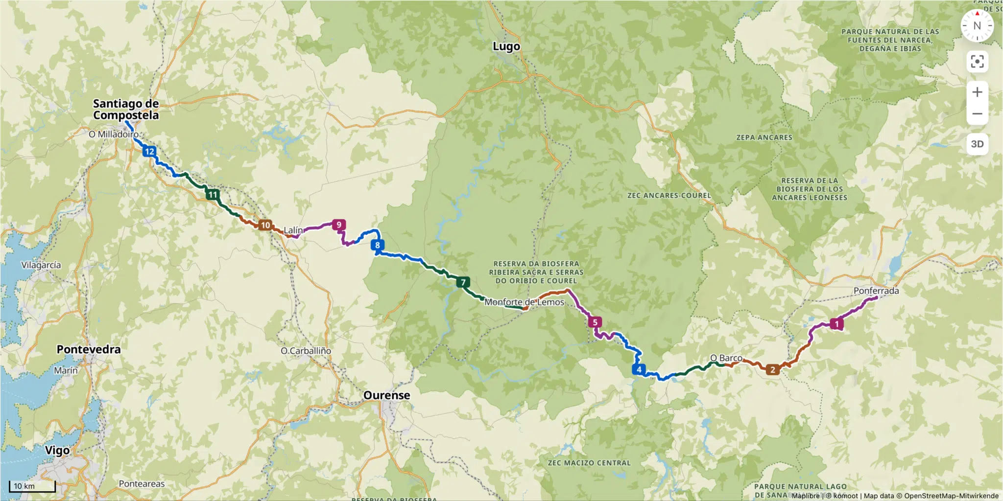 Camino Invierno Etappen Komoot